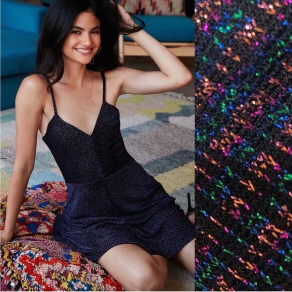 Cosmopolitan x‎ Dress The Population Trista Metallic Violet Multi Dress Size S - Picture 1 of 16